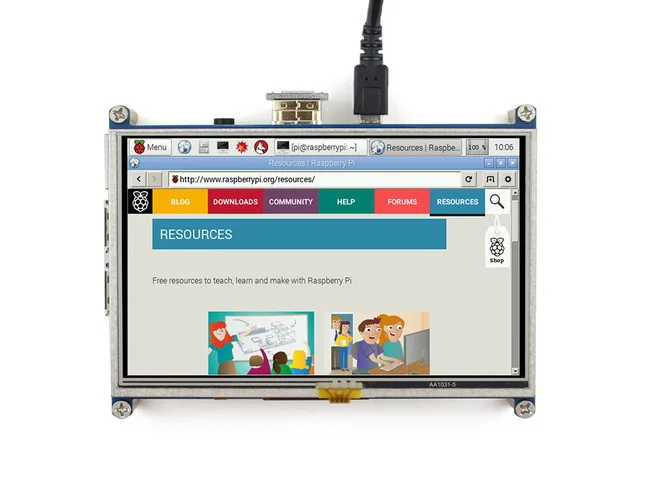 Raspberry Pi 3 Model B/4B/B +/A + 5 дюймов HDMI GPIO резистивный сенсорный экран LCD 5-дюймовый TFT |
