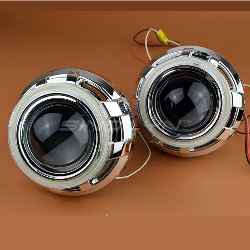 SINOLYN Металл 3,0 дюймов D2S HID биксеноновые фары объектив проектор светодиодный ангельские глазки Halo Demon Devil eyes комплект H4 для автомобильной модернизации