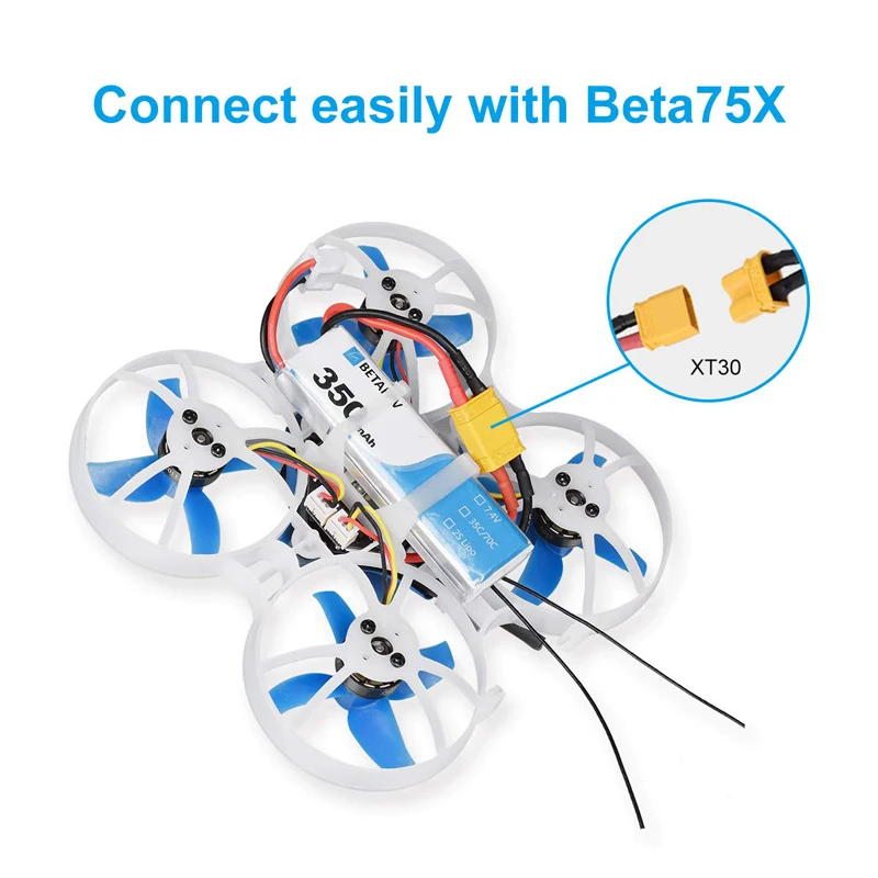 BETAFPV 2 шт 350mAh 2S Lipo батарея 35C/70C 7,4 V XT30 20AWG силиконовый провод 2S Whoop Drone Beta75X бесщеточный Дрон