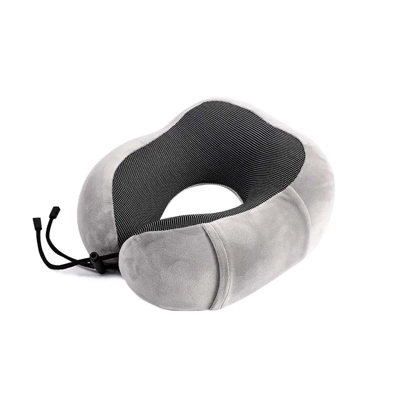 light gray Подушки для путешествий из пены с эффектом памяти с тканевой терапевтической подушкой для шеи, поддерживающий подголовник, удобный и дышащий чехол, машинная стирка - Цвет: light gray