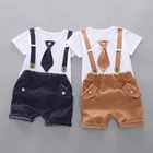 2019 летняя одежда для детей, комплект одежды для мальчиков, детская одежда фальш-бабочкой футболки с шортами для мальчиков, Костюм Джентльмена костюм для маленького мальчика, От 1 до 3 лет