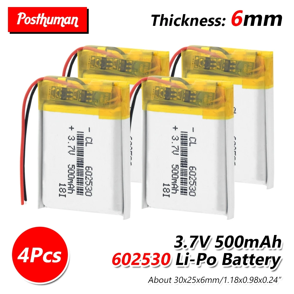 3,7 V 500mAh литий-полимерный аккумулятор 602530 батарея литий-ионный Lipo ячеек для gps MP3 MP4 игрушка bluetooth-гарнитура