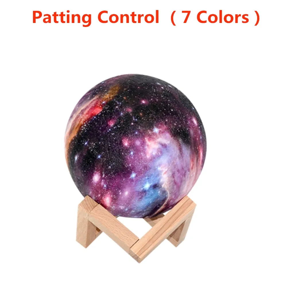 Patting 7 colors ICOCO USB подзарядка красочный 3D звездное небо луна светильник сенсорный Управление светодиодный ночной Светильник для лучший подарок домашний декор Прямая поставка по доступной цене - Испускаемый цвет: Patting 7 colors
