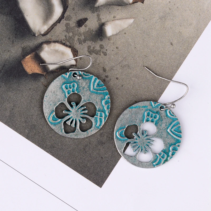 Женские ажурные серьги с цветами серебряного цвета Модные женские ювелирные