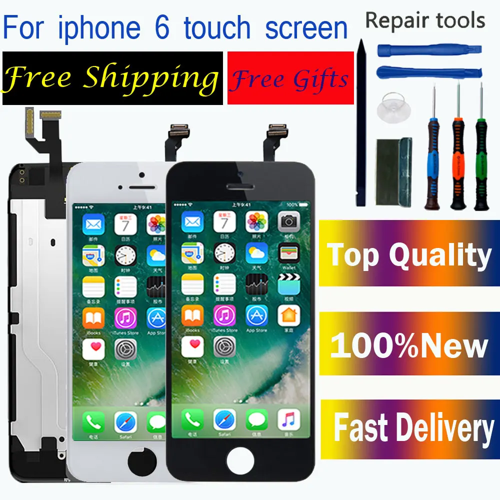 Полный комплект для ремонта iPhone 6/6 plus/6 s/6 s plus/7/7 сенсорный ЖК экран дигитайзер