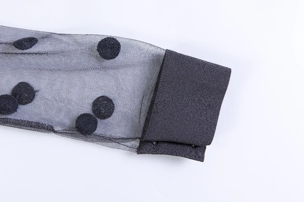 Женская сетчатая блузка в горошек Add XXL винтажная стиле пэчворк с длинными