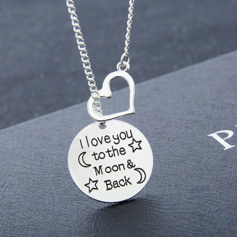 Модное ожерелье с подвеской надписью I Love You To The Moon &amp Back'' Heart женское ювелирное