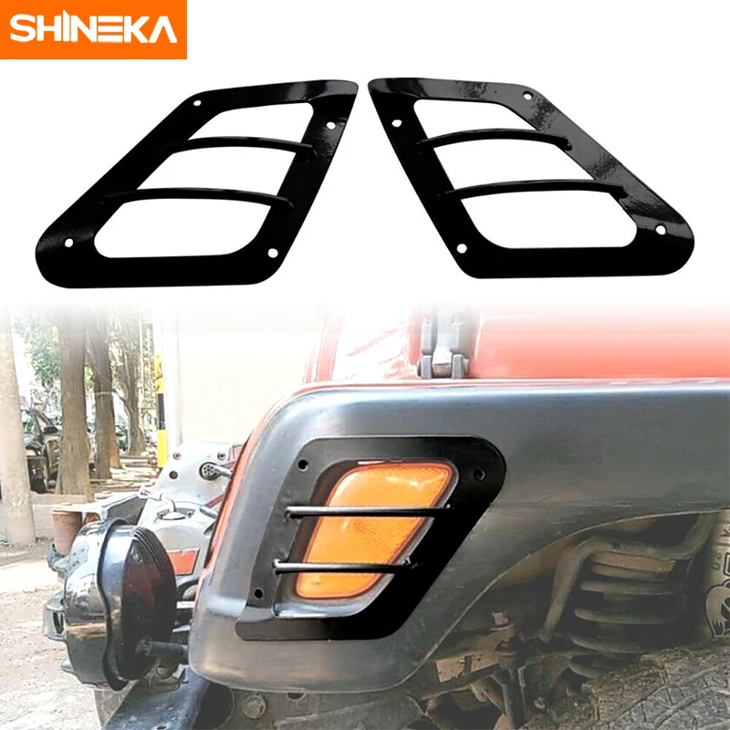 

SHINEKA Newest Front Bumper Turn Signal Light Cover Head light Frame Side Eyebrow Lights Guards for Jeep Wrangler TJ 1997-2006