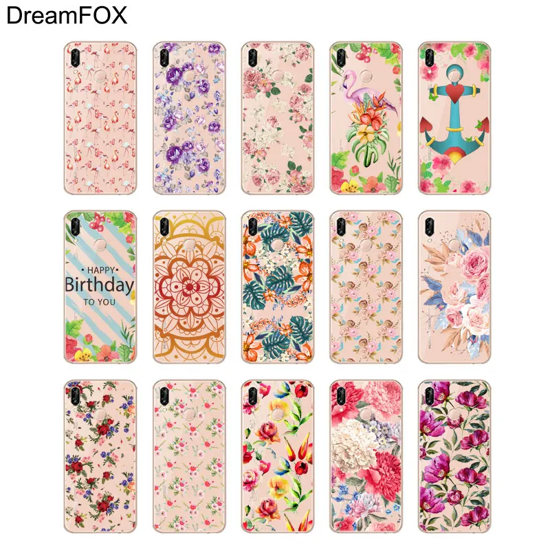 DREAMFOX L580 модный Мягкий ТПУ силиконовый чехол с цветами для Huawei Honor 6a 6C 7X9 10 P20 P30 Lite Pro