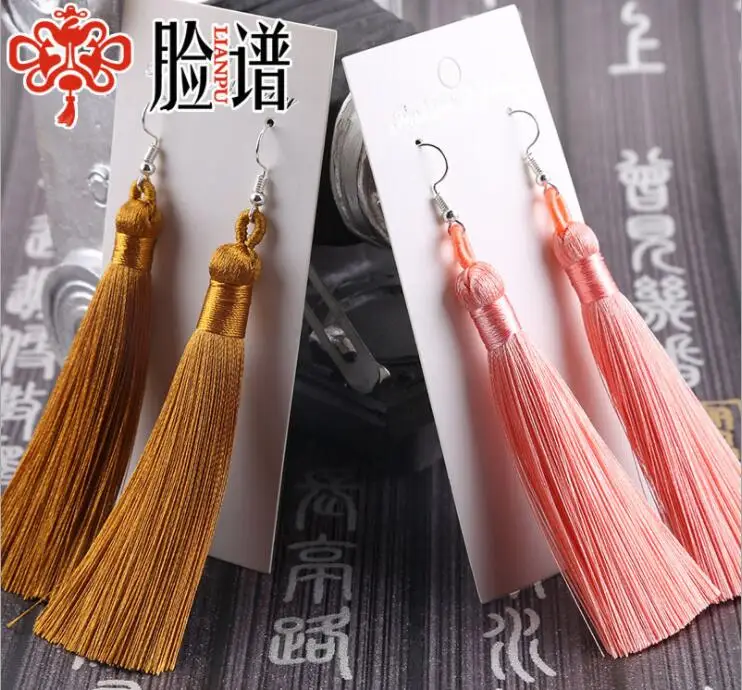 Fashion Charm Long Tassel Triangle Drop Earrings For Women Girls Party Vintage Ethnic Multicolor Earring Jewelry Gifts | Украшения и