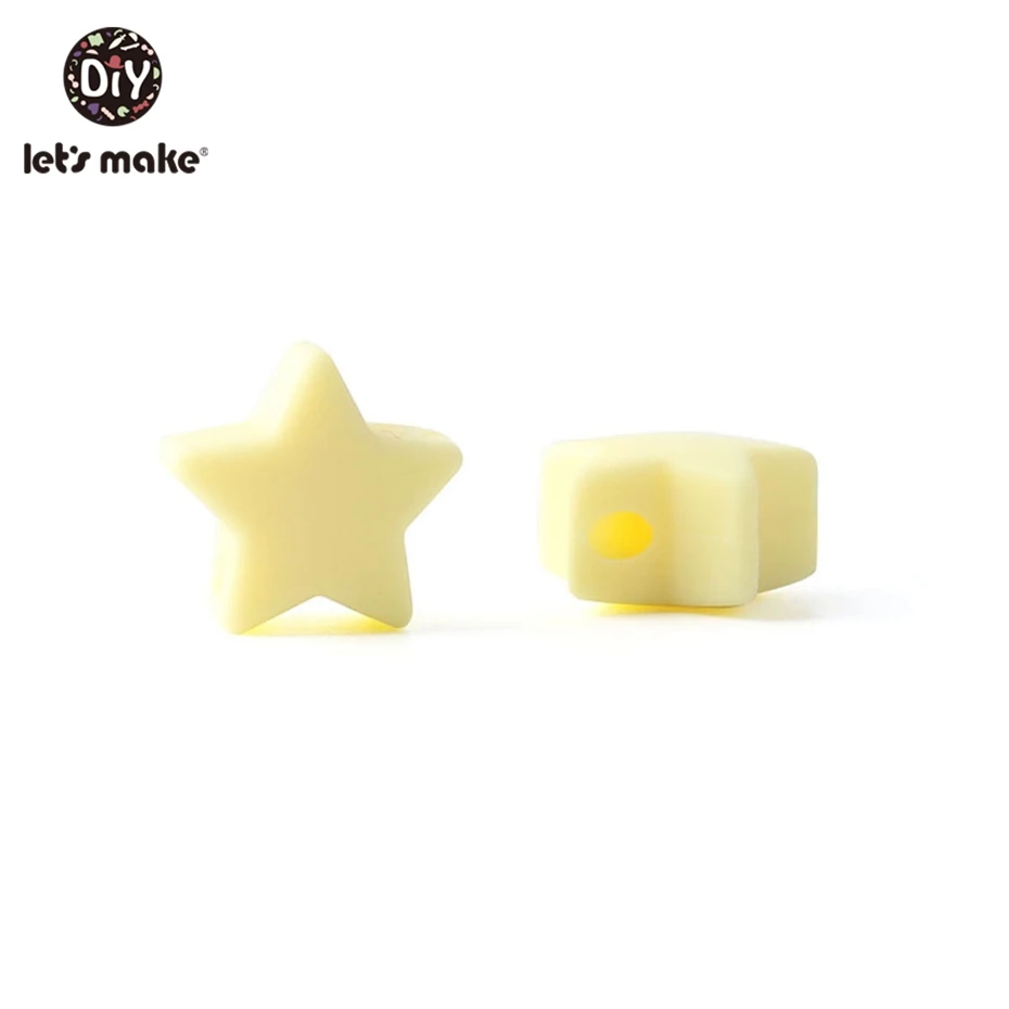 Let'S Make 50 шт. силиконовый Прорезыватель мини-звезда Прорезыватель шарик Diy Кормление ожерелье пустышка цепь силиконовая крошечный стержень Прорезыватель игрушка - Цвет: 14