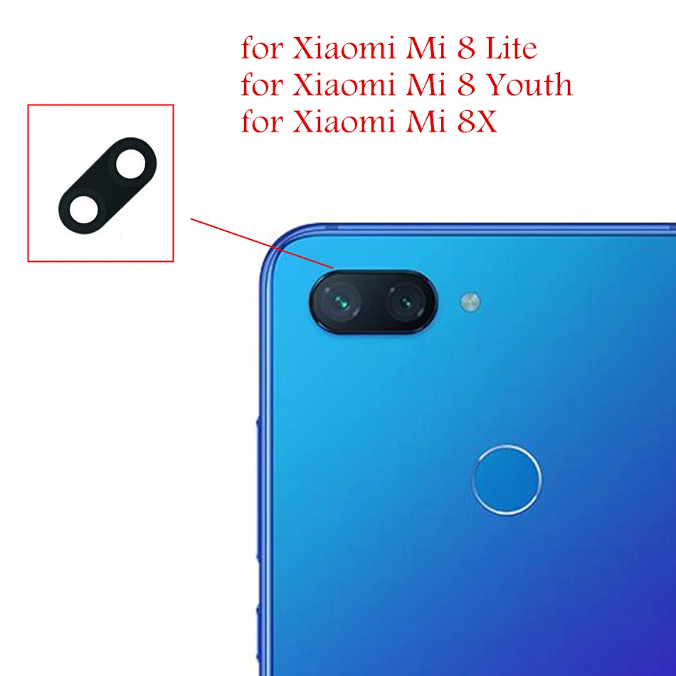 2piece for Xiaomi Mi 8 Lite/ 8X Back Camera Glass Lens Rear with 3M Glue Replacement Repair Spare Parts | Мобильные телефоны и