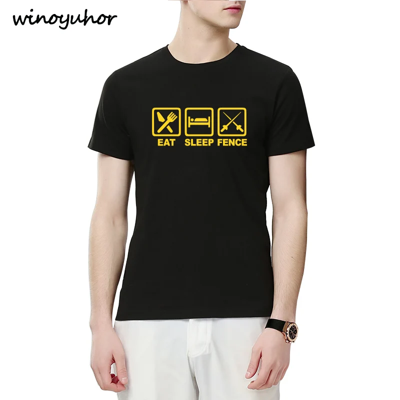Летняя модная мужская футболка с изображением фехтования забавная хлопковая