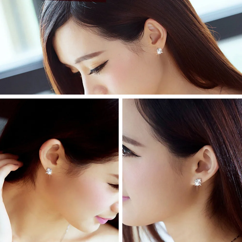 M MISM Cute Dolphin Love Stud Earrings New Korean Style Small Shiny Kolczyki Cubic Zirconia Boucle D'oreille | Украшения и