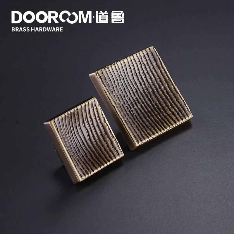 Dooroom латунные мебельные ручки современный квадратный шкаф ящик шкаф комод ручки деревянные зерна тяги