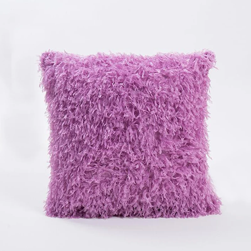 Чехол на подушку наволочки из плюша пушистая мягкая меховая подушка для поясницы