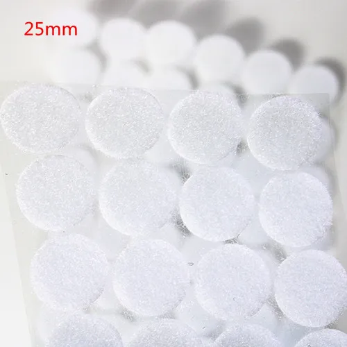 25mm 100 пар 10-25 мм белая круглая DIY волшебная нейлоновая наклейка двухсторонние клейкие крючки петли, диски лента с липучками для шитья Липучка для подвешивания - Цвет: 25mm