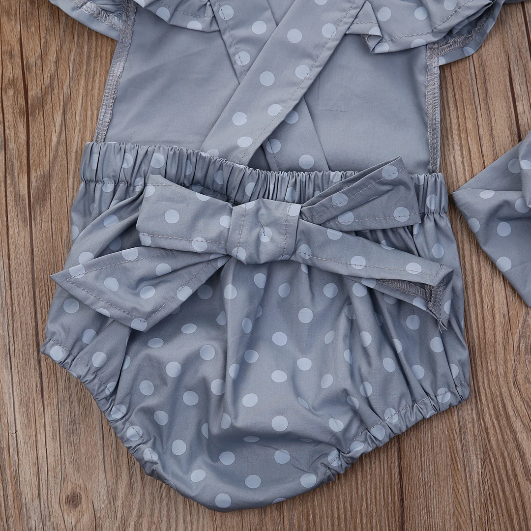 CITGEETT 2Pcs/Set Пеленки с рукавами в горошек для новорожденных девочек, комбинезоны-ромперы, летние наряды на солнцепеке SS.