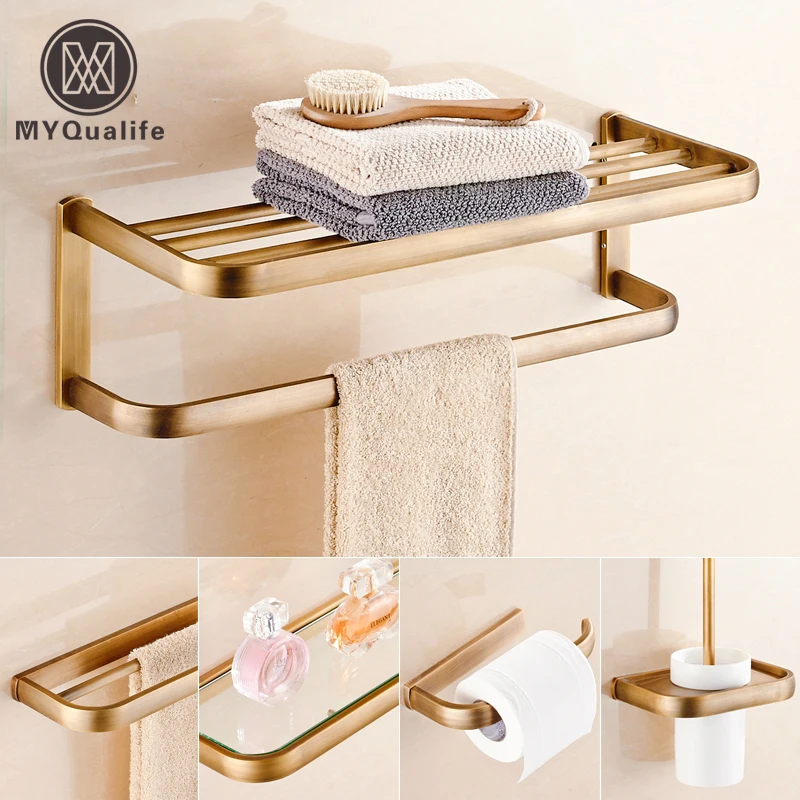 Хорошее качество латунный античный держатель для полотенец в ванную комнату