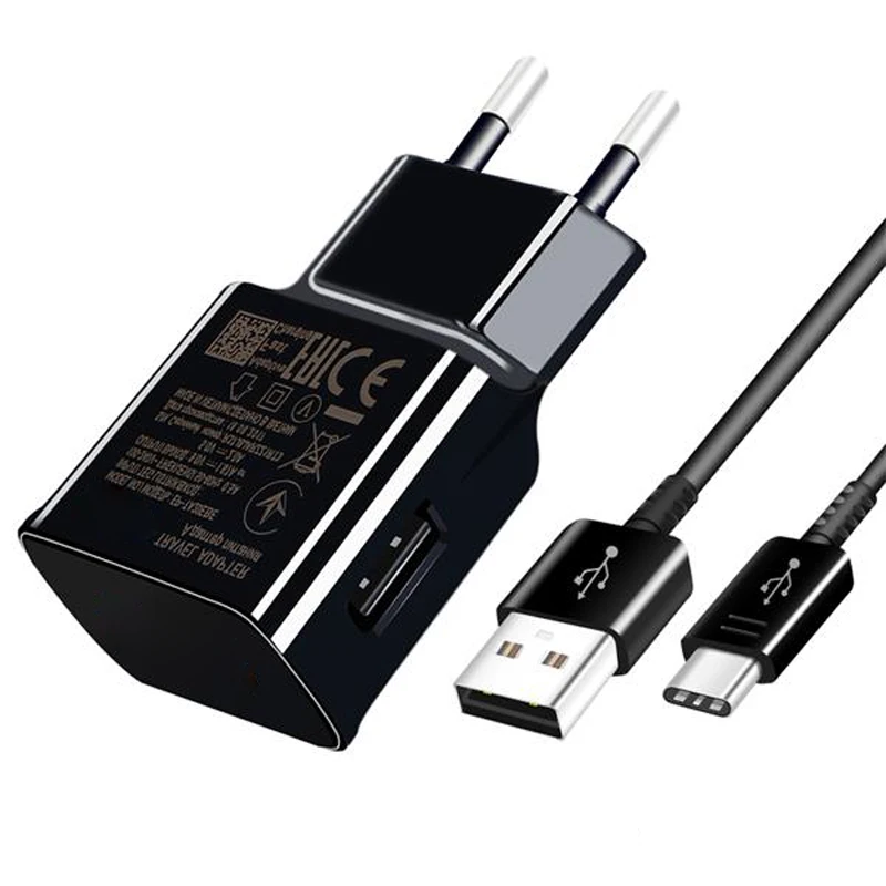 Быстрое зарядное устройство для samsung Galaxy Note9 S8 S9 plus 9V1. 67A 5V2A 1 м usb type C адаптер для путешествий EU Note8 S8 C5 C7 C9pro - Тип штекера: Black Charger Cable