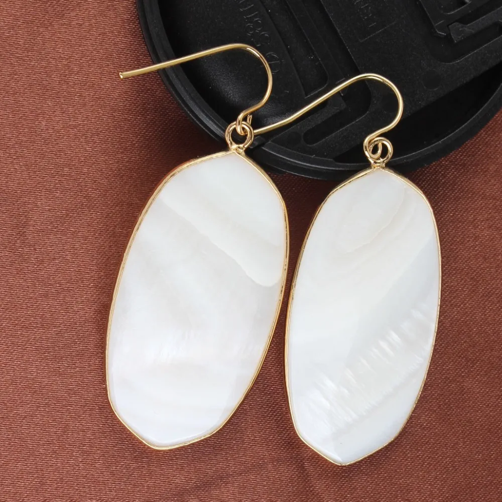 KFT оптовая продажа светильник желтое золото овальные висячие серьги крючки