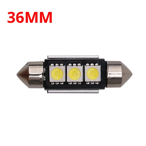 36MM-3LED 1х автомобильный фестон 31 мм 36 мм 39 мм 41 мм 5050 светодиодный фестон smd светильник CANBUS без ошибок c5w автомобиль Авто Чтение купольный светильник белый DC12V - Испускаемый цвет: 36MM-3LED