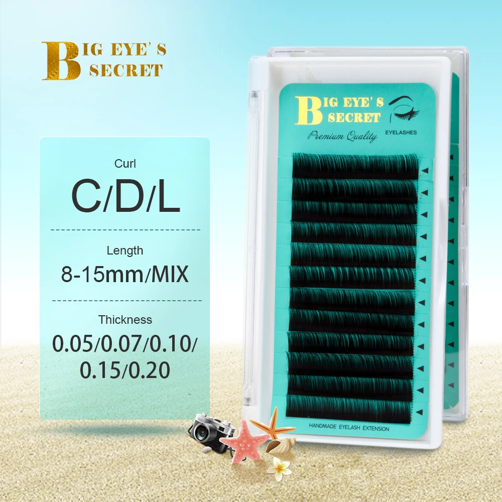 Big eye's secret Индивидуальные ресницы J B C D L mix trays1pcs для наращивания оптом