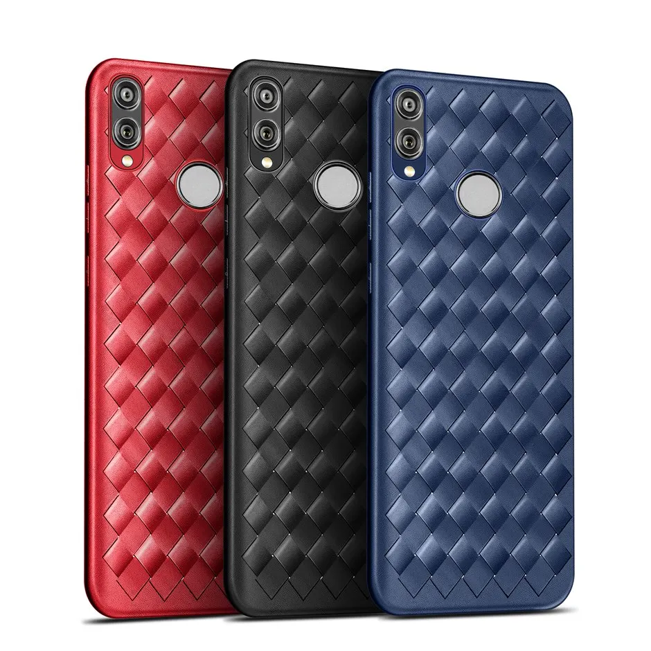 Роскошный Ультратонкий ткачества чехол для Huawei Honor 8C Мягкий Силиконовый ТПУ