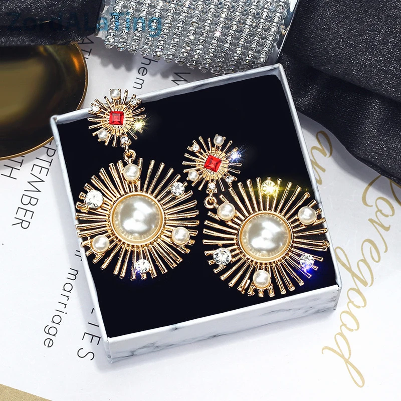 2019 Новая мода S925 Серебряная игла vogue преувеличены pendientes жемчужный металлик
