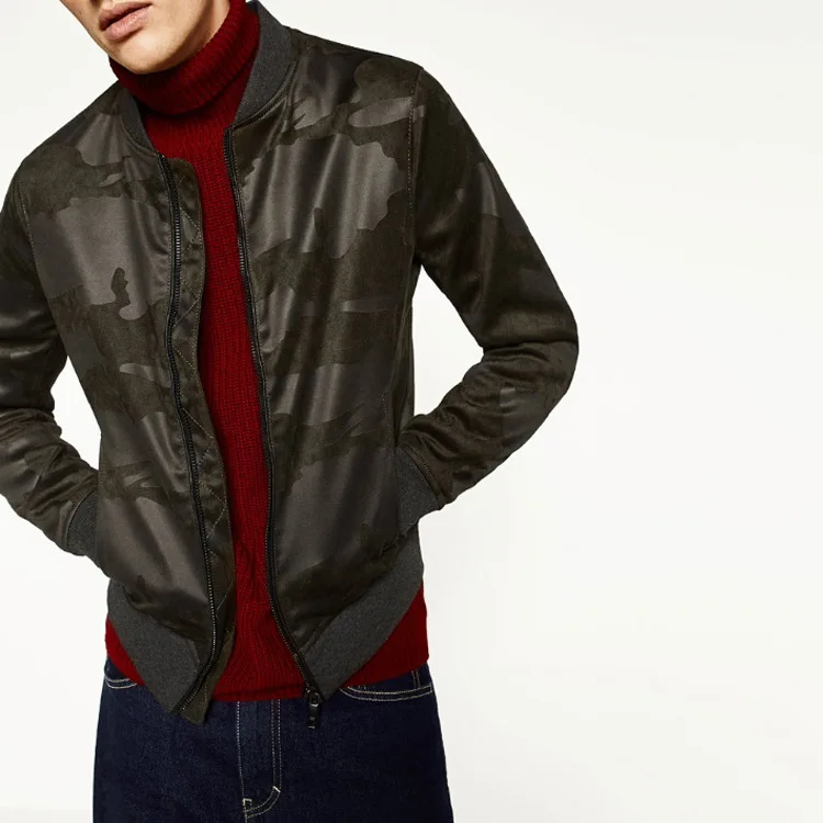 

Men's suede camouflage jacket coat