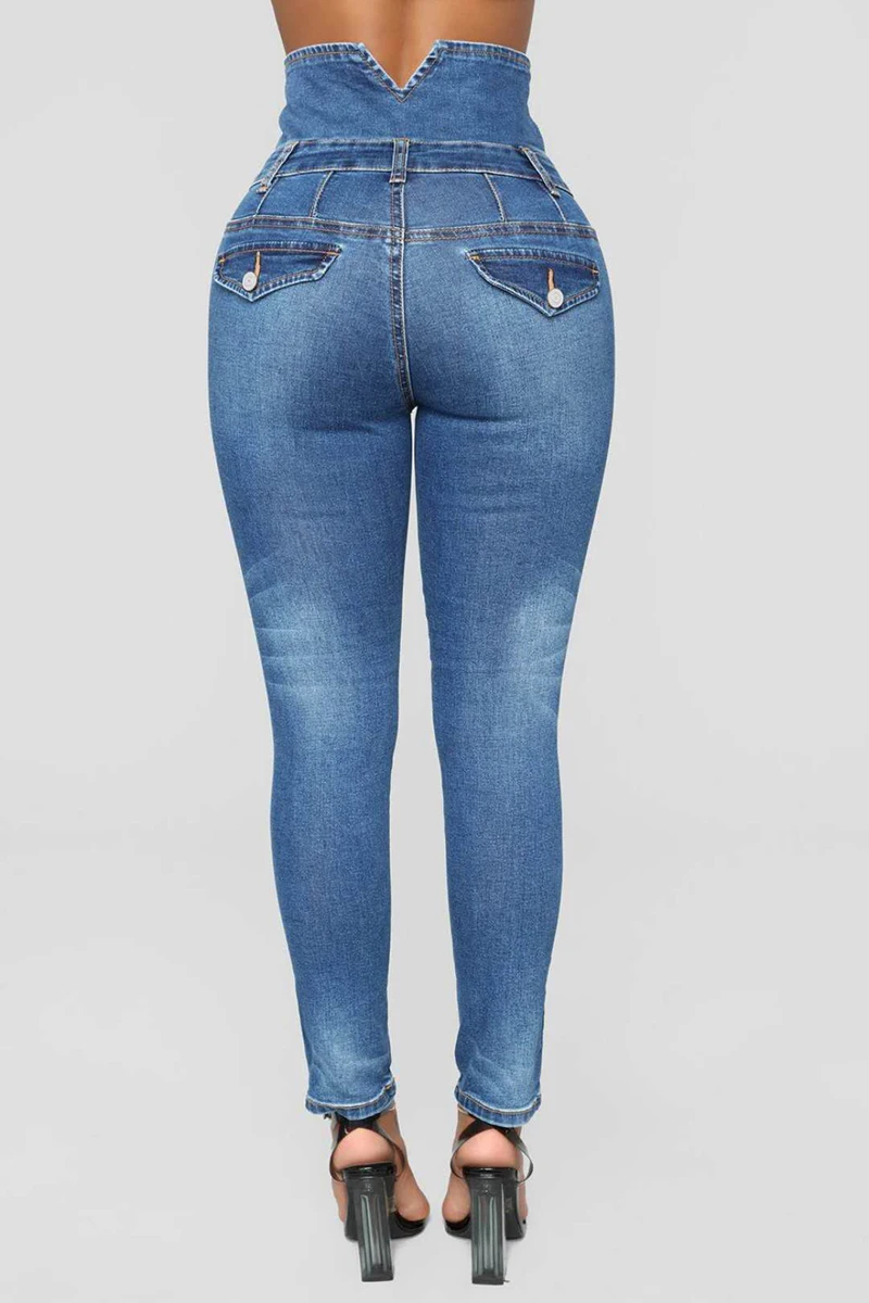 Ripped hole fashion Jeans Women High Waist skinny pencil Denim Pants Elastic Stretch embroidery sexy women high street | Женская одежда