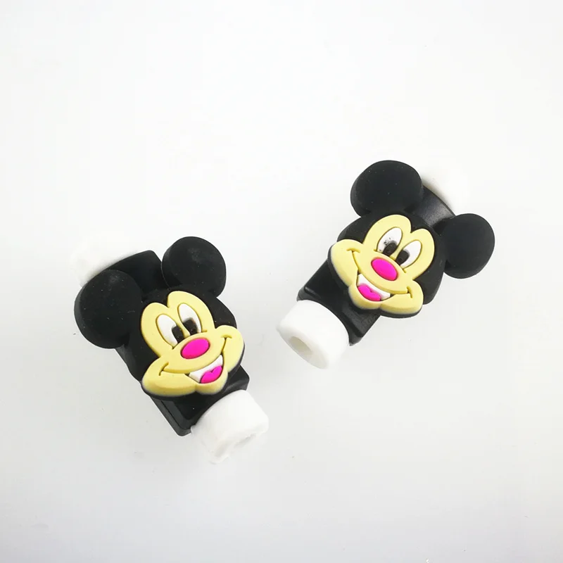 Mickey 2 шт. большой размер мультфильм кабель Защитная крышка силиконовые мультфильм рис Устройства для сматывания шнуров данных Провода органайзер для наушники компьютер - Цвет: Mickey