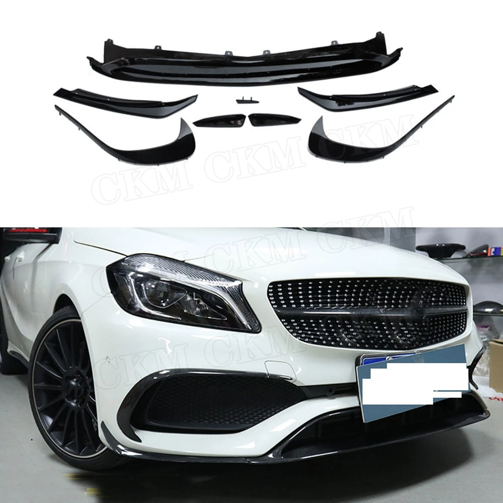 Передний спойлер из углеродного волокна для Benz A Class W176 A200 A250 A45 AMG 2016 UP