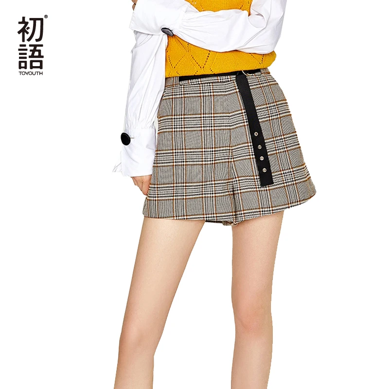 Toyouth New England Style Striped Shorts Women Fashion High Waisted Straight All Match Cargo Pantalon Corto|Женские шорты| |
