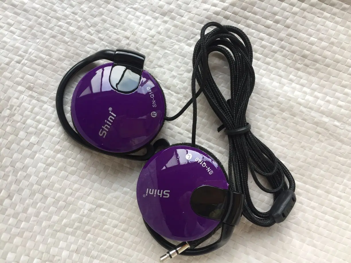 Purple Супер бас наушники ушные крючки гарнитура спортивные наушники проводные наушники для Mp3 плеера компьютера мобильного телефона - Цвет: Purple