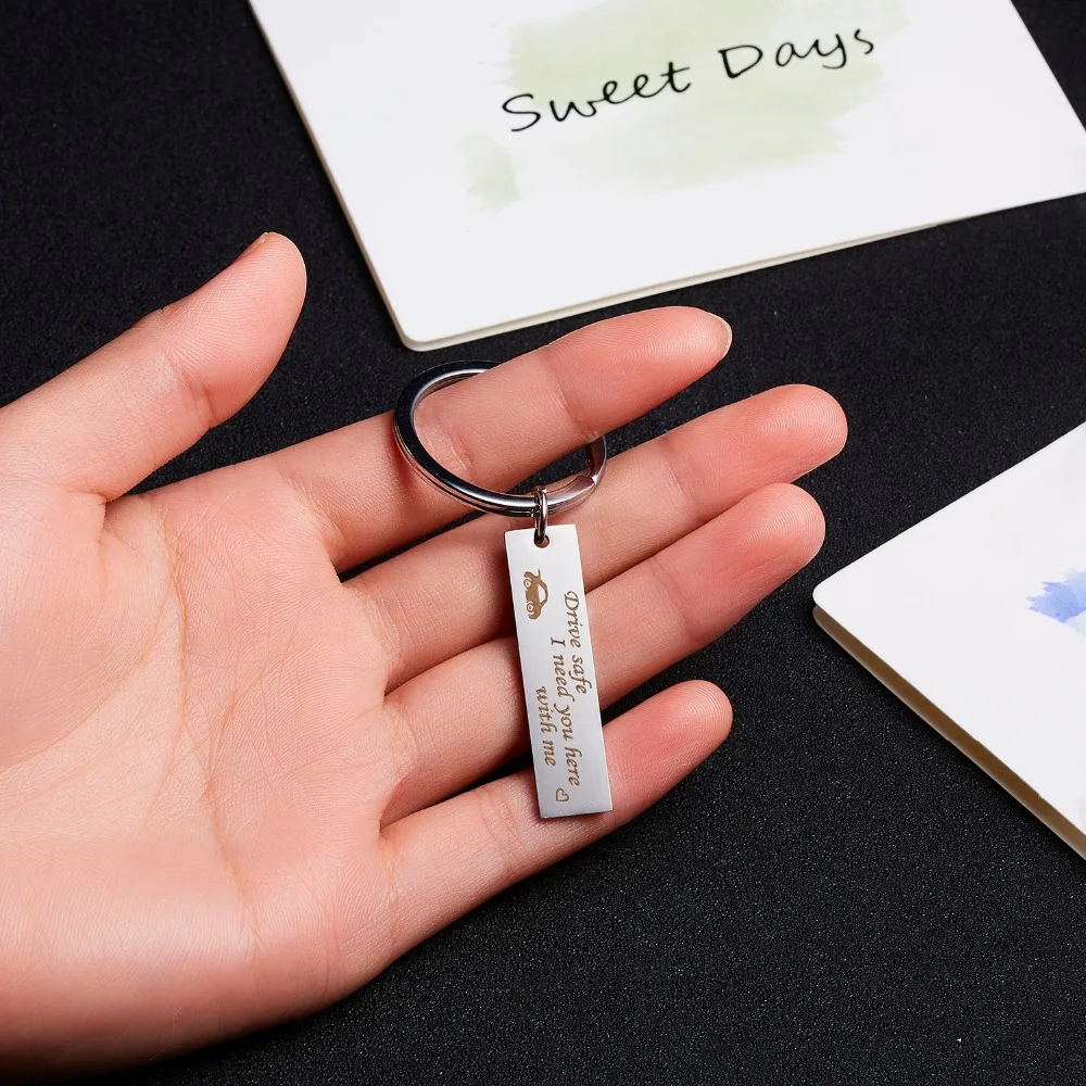 Серебряный Цвет Нержавеющая сталь кольцо для ключей держатель подарков с