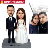 custom wedding cake topper figurines bobble head dolls from clients photos real people figurine handmade by polymer clay
