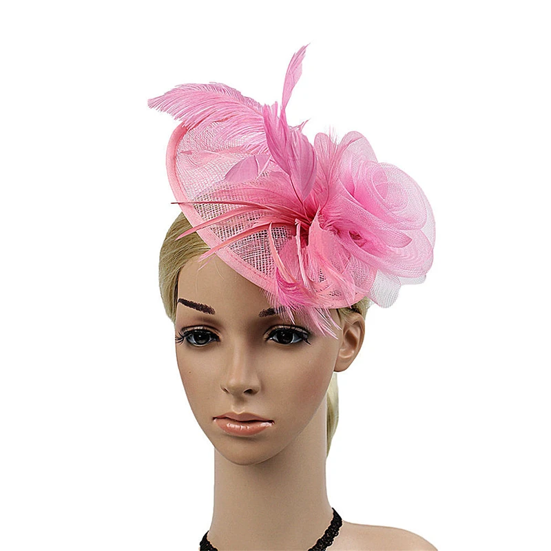 Женская Вуалетка с цветком и перьями праздничная шляпа-пиллбокс свадебная шляпа