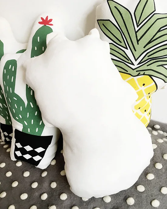 Зеленый Кактус льняная Подушка детские развивающие растения подушка фрукт