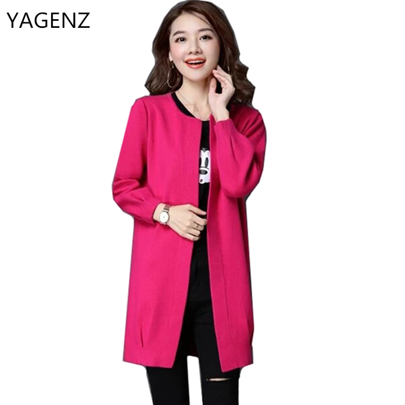 2021 Осень Новый женский вязаный кардиган размера плюс 4XL с круглым вырезом средней