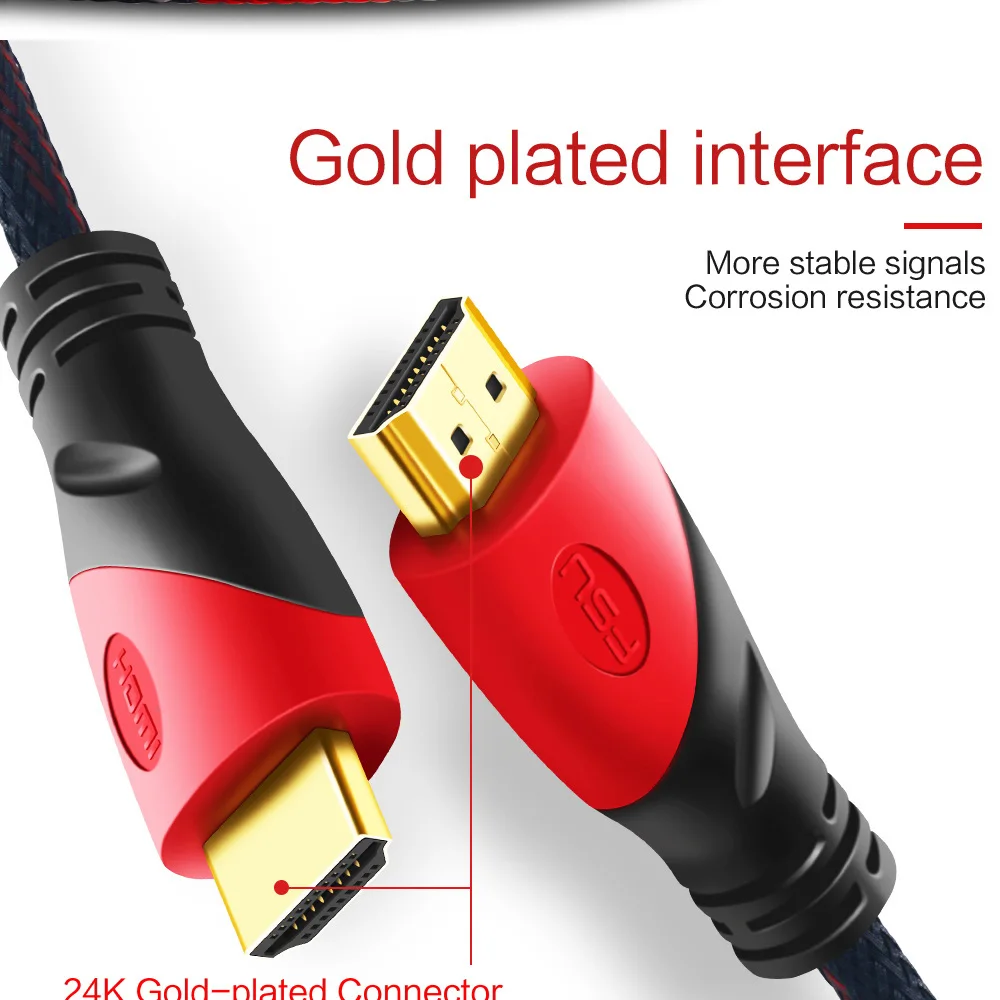 Высокоскоростной HDMI кабель 1080P 3D позолоченный штекер для PS4 Xbox проектор HD lcd Apple tv ноутбук 0,5 м 1 м 2 м 3 м 5 м 8 м 10 м