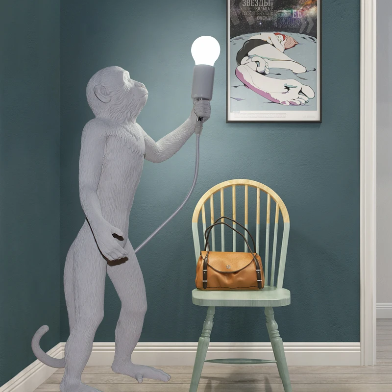 Напольная Лампа с изображением обезьяны современный креативный светильник