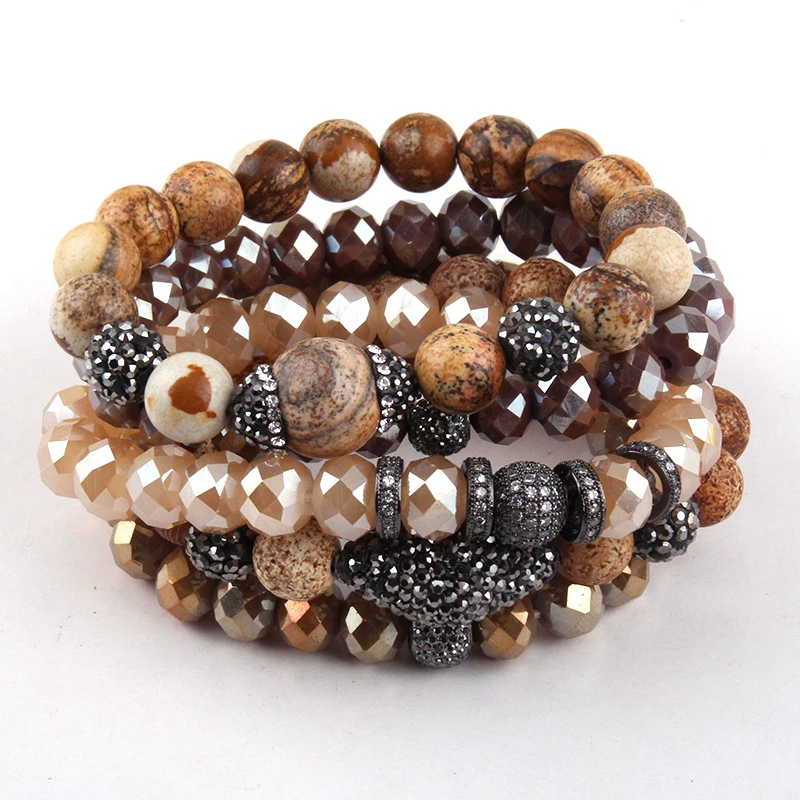 Модный браслет MOODPC красный/черный из натурального камня и стекла браслеты с