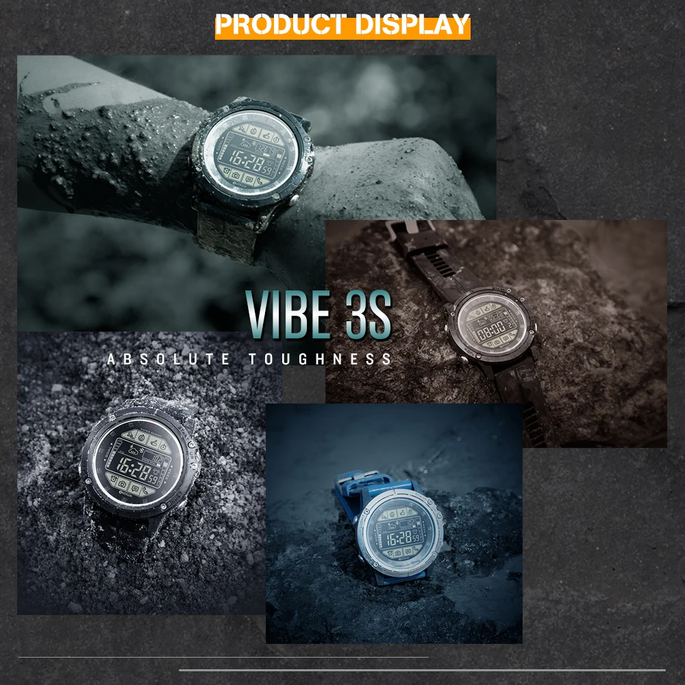 2019 стекло zelbase VIBE 3S смарт часы 580 мА/ч два года в режиме ожидания на открытом