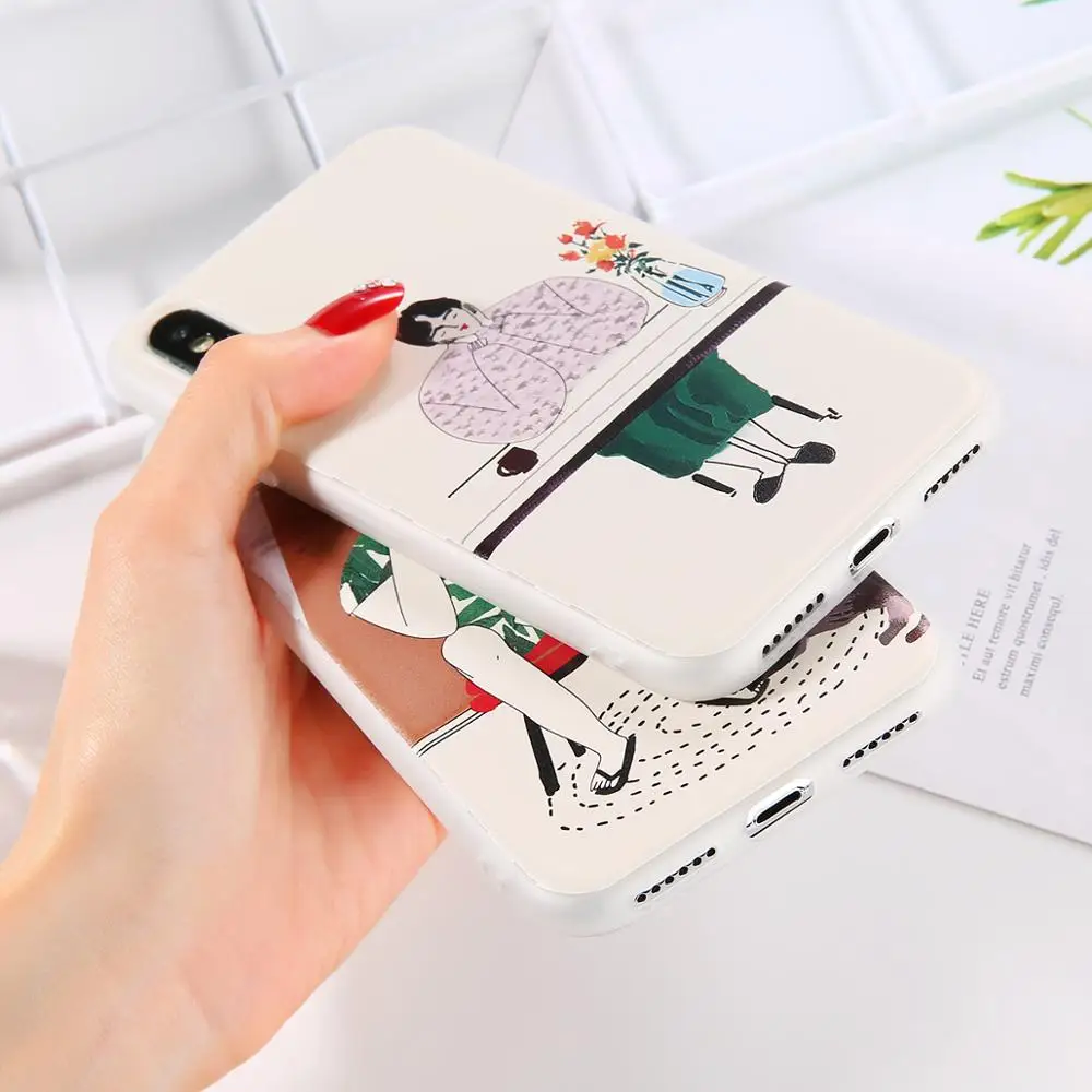 Leaf Print Phone Case for iPhone X 6 6s 7 8 Plus XR XS Max Cute Green Cactus Plants Potted Cartoon Soft TPU Rubber Silicon |