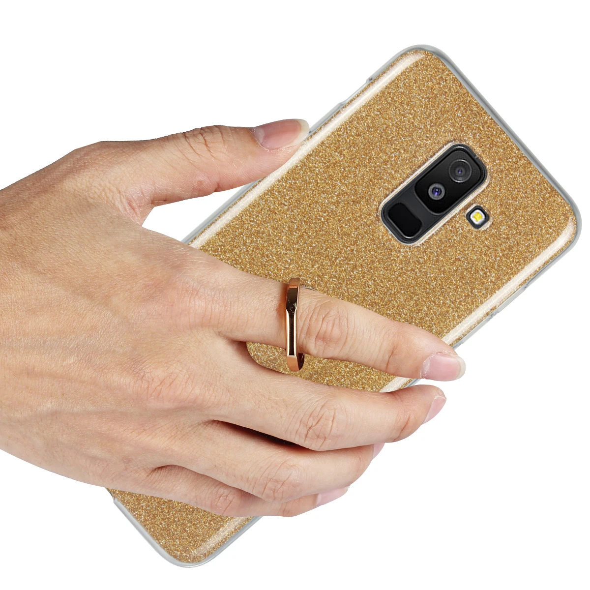 Soft Ring Phone Case for Samsung Galaxy A series A6 A8 Plus A9 Pro A3 A5 A7 2018 Finger Holder Support Bling Cover TPU Rubber | Мобильные