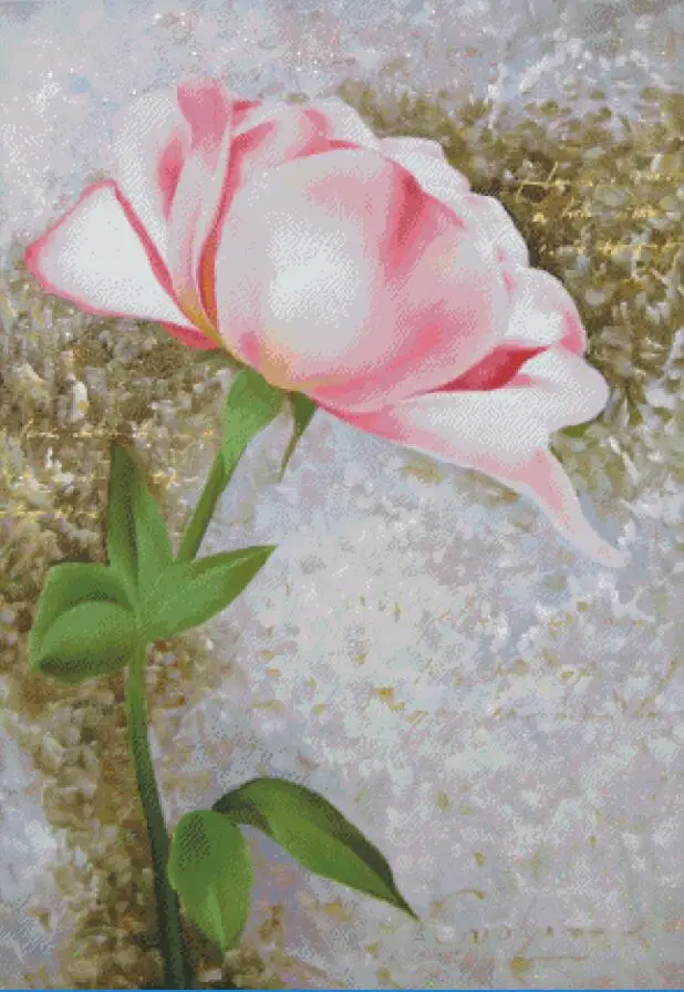Pink rose iris flowers cross stitch kits package 18ct 14ct 11ct cloth silk cotton thread embroidery DIY handmade needlework | Дом и сад