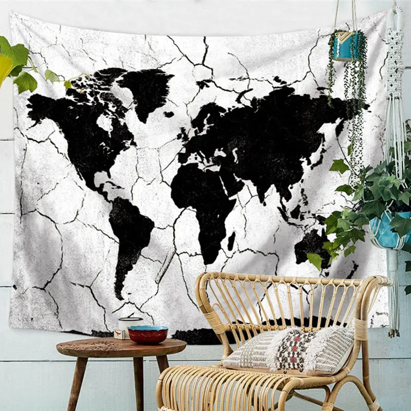 Гобелены с принтом карты настенные художественные гобелены домашняя дверь