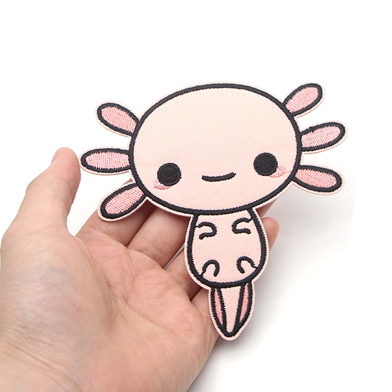 Happy Axolotl Милая аппликация патч ручной работы Железный на обуви сумка рубашка одежда для девочек аксессуары наклейки вышитые значки E0565