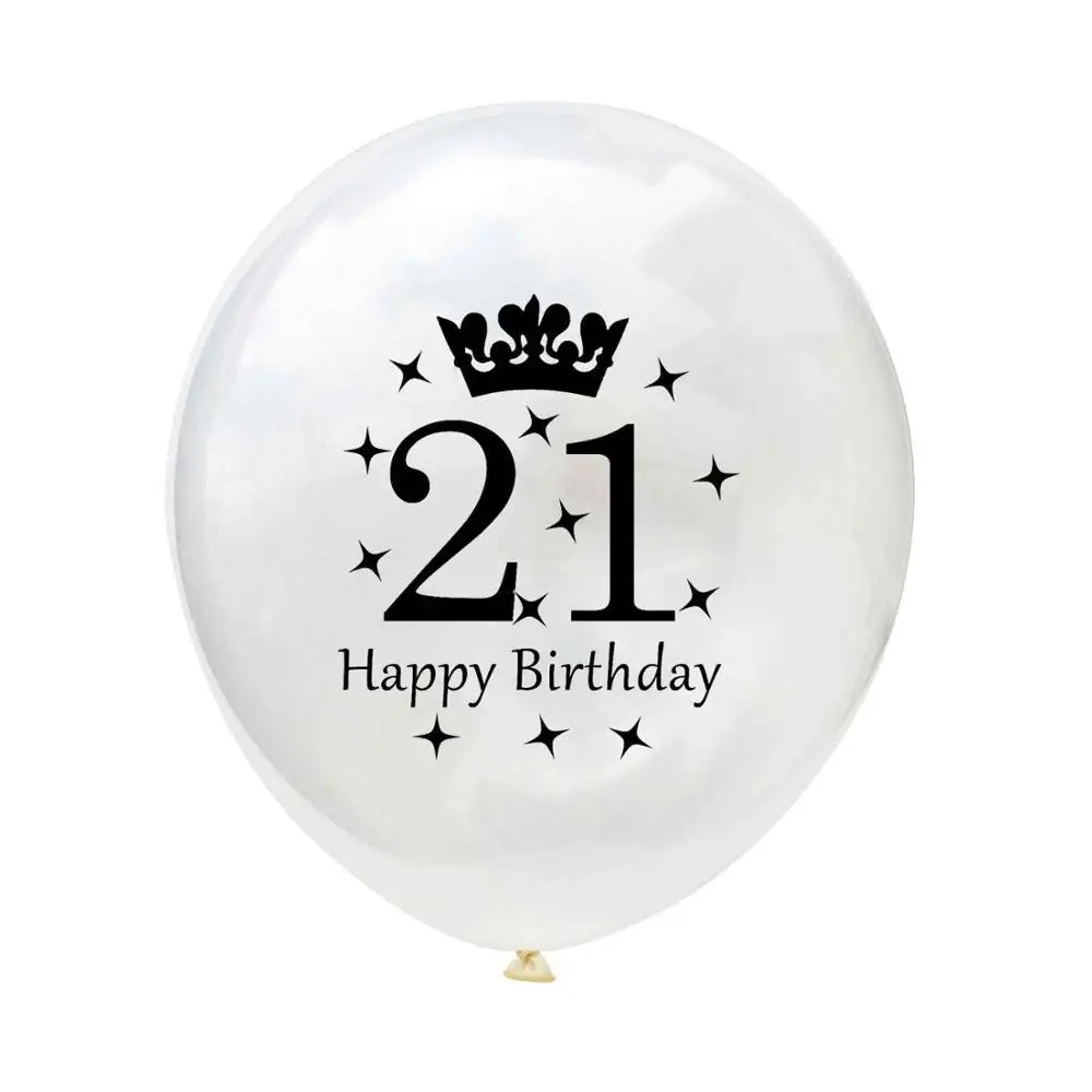 Color 22 as photo 5pcs 12Inch Crown Confetti Clear Balloons Latex Princess Boy Birthday Balloons 18 20 30 40 50 Anniversary Wedding Party Decor - Цвет: Color 22 as photo